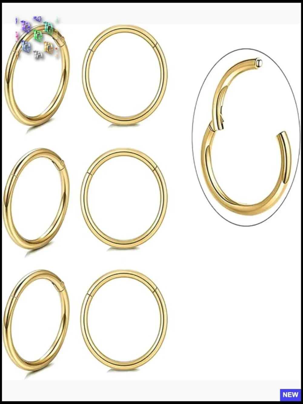 Dainty Tiny Huggie Hoop Earrings 16G Surgical Steel Hinged Earring